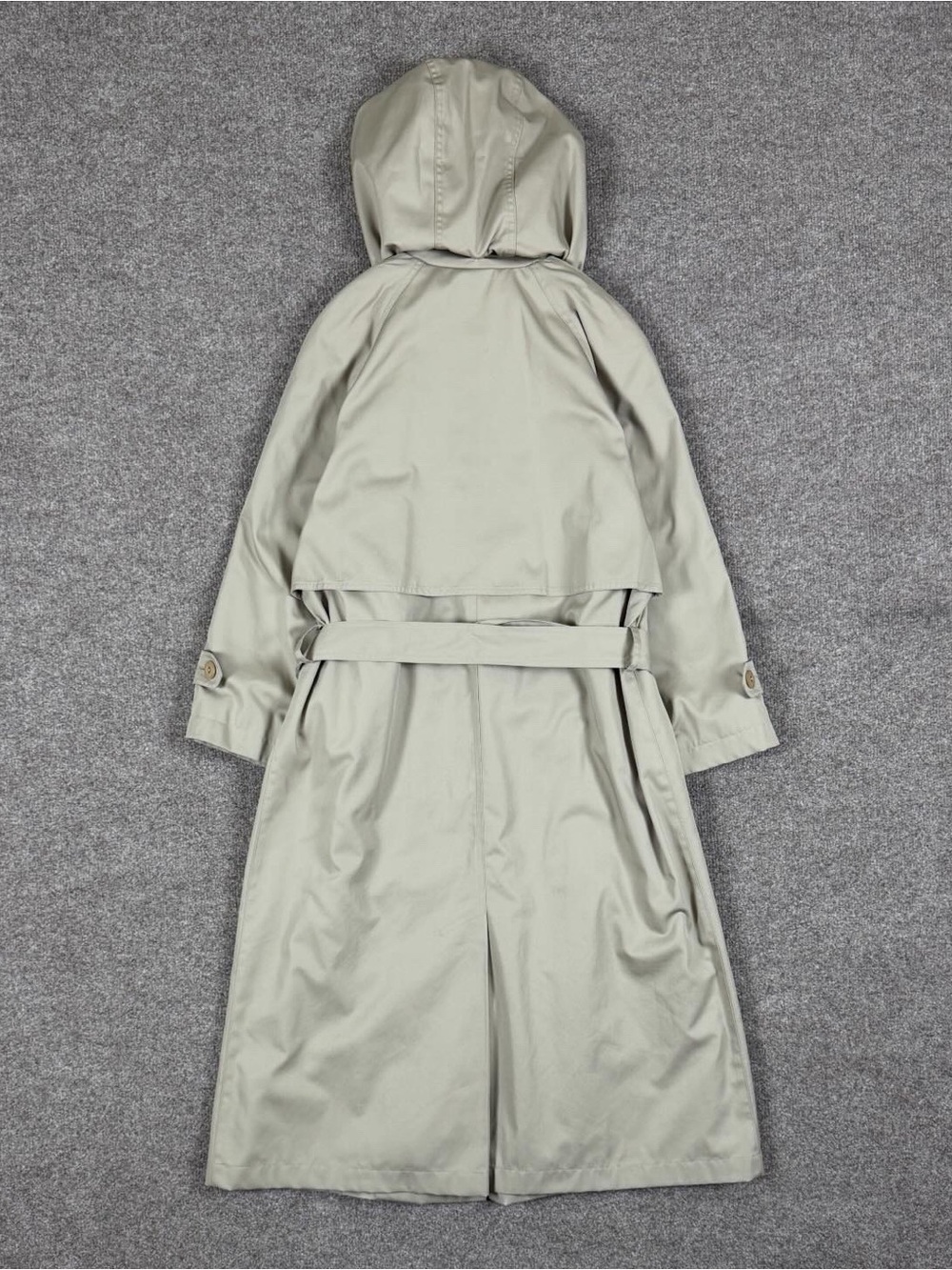 Vintage London Fog Tan Long Belted Trench Coat Women’s 10 Removable Hood & Liner - Picture 2 of 11